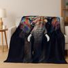3D Elephant Animal Cartoon Flannel Blanket Soft Warm Throw Blanket for Bed Bedroom Room Living Room Travel Camping Picnic Gift