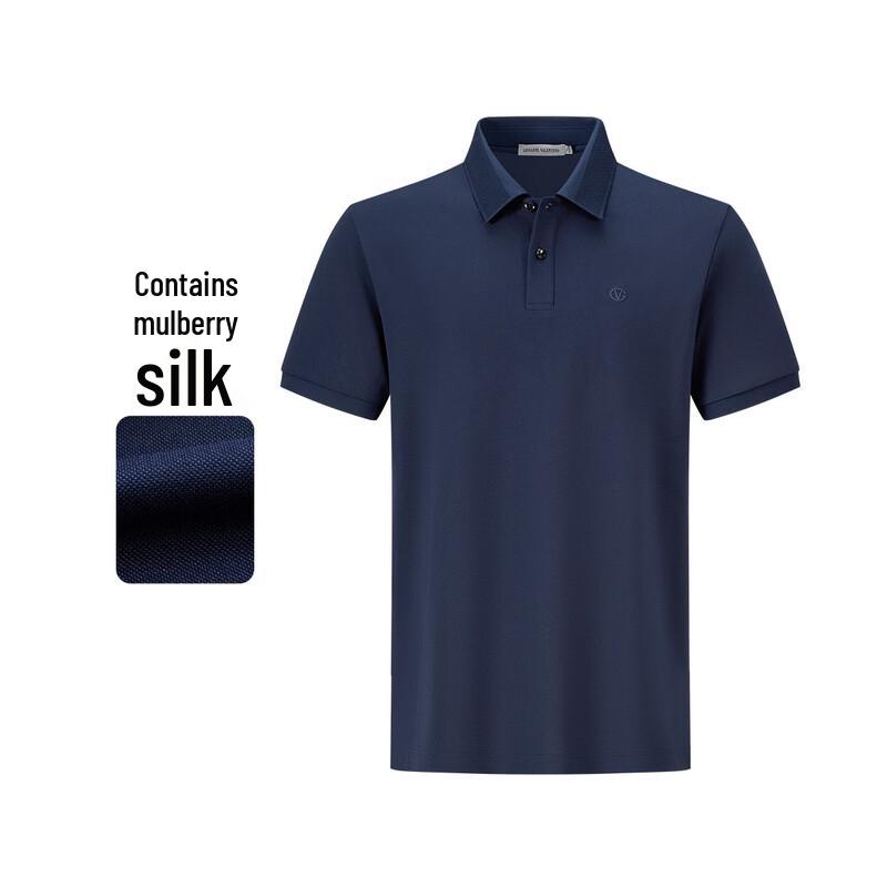 Giovanni Valentino Men s Summer Short Sleeve Polo Shirt L темно-синий