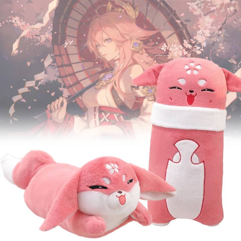 Genshin Impact Yae Miko Fox Plush Toy Pillow Stuffed Animal Doll Kids Gifts