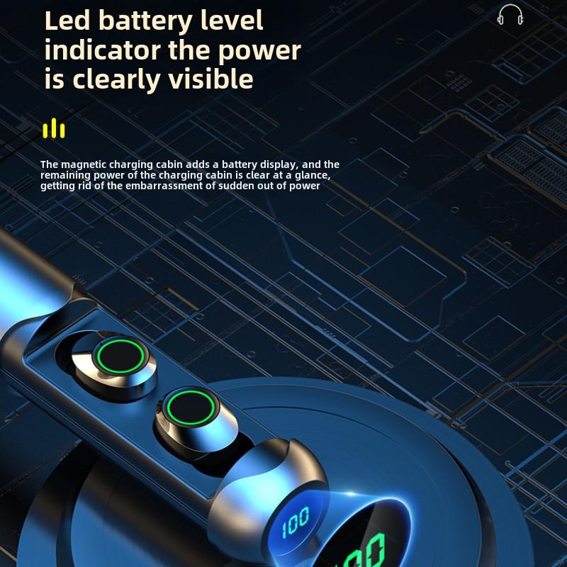 Wireless Bluetooth Earphones Pull Out Digital Display In-ear TWS Bluetooth Earphones