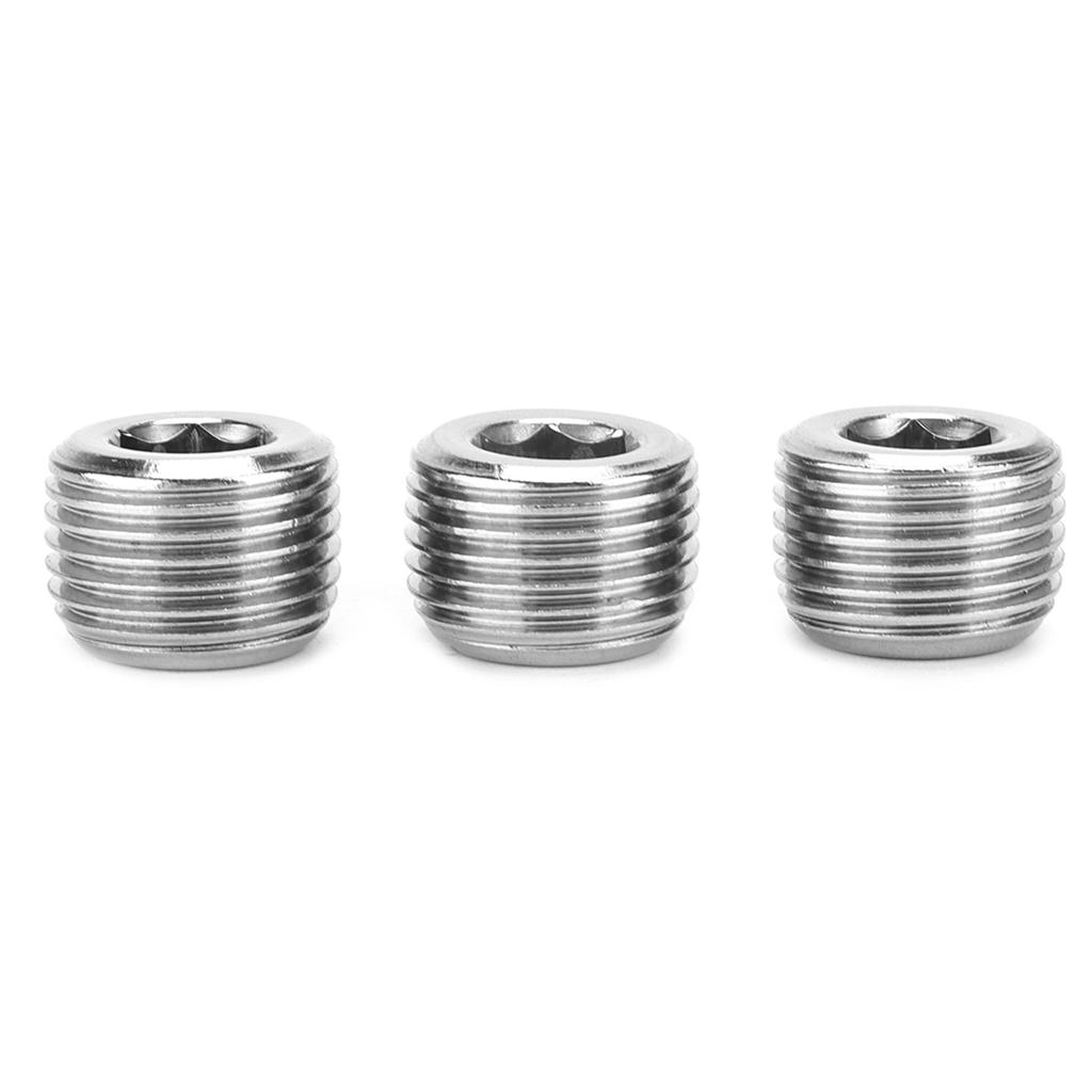 3pcs 12in NPT Pipe Plug Male Thread Fitting Internal Hex Thread Connector Car Accessories