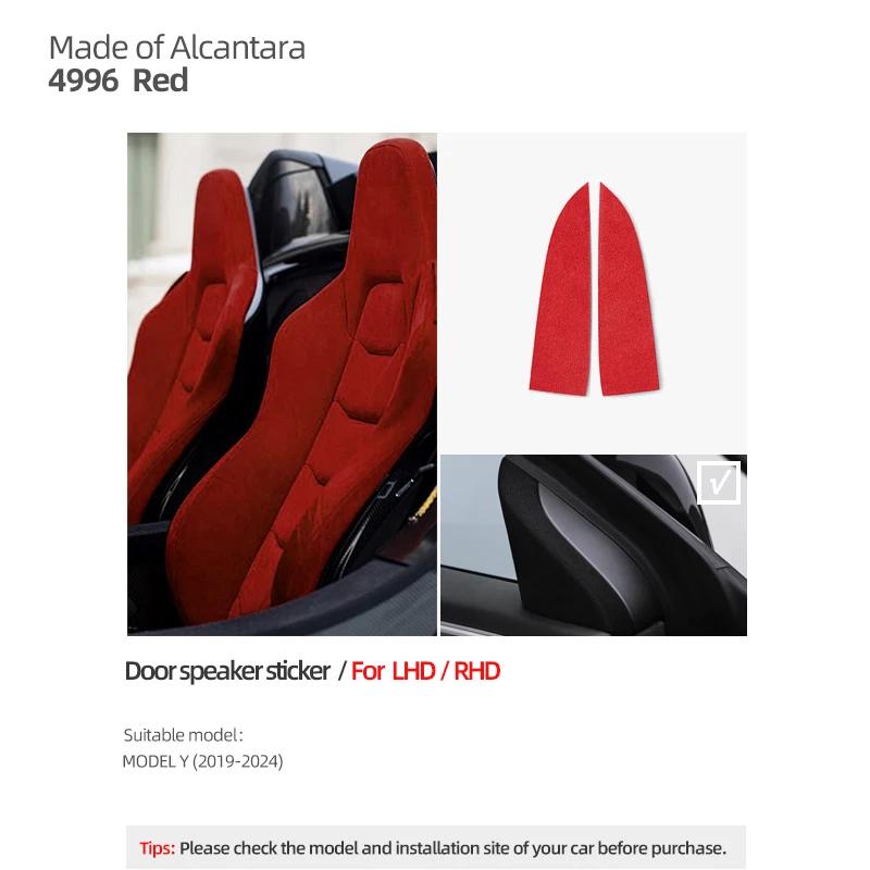Betterhumz For Tesla 2018 Model 3 Highland Model Y Juniper 2025 Made of Alcantara Car Interior Door Speaker Decor Trim Stickers