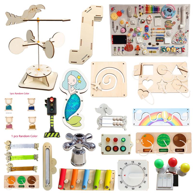 Baby Busy Board Montessori Education Montessori Toys For Kids Learning Skill Cognitive Activity Board Components Sensory Toys