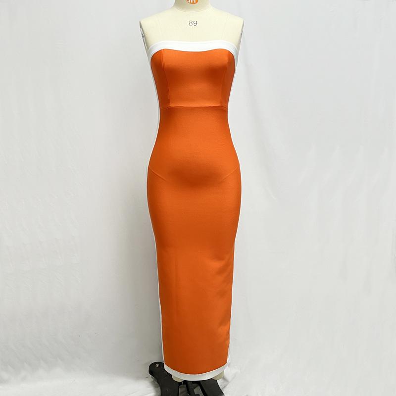 

Элегантное вечернее платье-бандо в европейском и американском стиле M