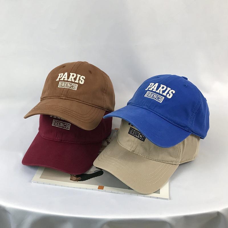 Tide Spring and Autumn Versatile Men's Hat Wide Brim Baseball Cap Women's Face Small Pure Cotton Soft Top Cap