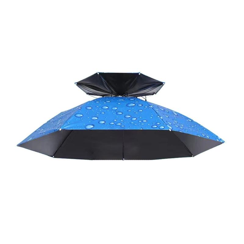 Umbrella Caps with Headband, Water Proof Foldable Umbrella Hat Head Umbrella Hat Fishing Umbrella Hat, Rain Umbrella Hat