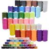 72Pcs Bobbins Sewing Threads Kit, 36 Colors 400 Yards Per Polyester Thread Spools Prewound Bobbin with Case for Hand Machine Sewing, Emergency and