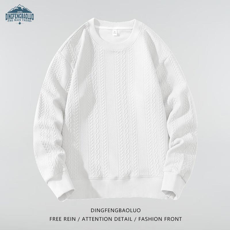Dingfengbaoluo Men's Long-Sleeve T-Shirt, Spring Versatile Fashion Jacquard Sweatshirt