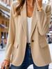Høst langermet ensfarget cardigan, liten dressjakke for kvinner