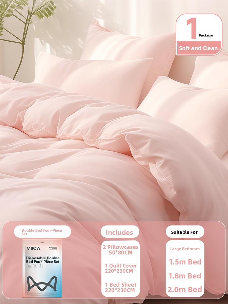 

Person Thiened Cotton Feeling Disposable Bed eet Cover Pillowcase Duvet Cover Hotel Travel Dir Proof Bedding Four P...