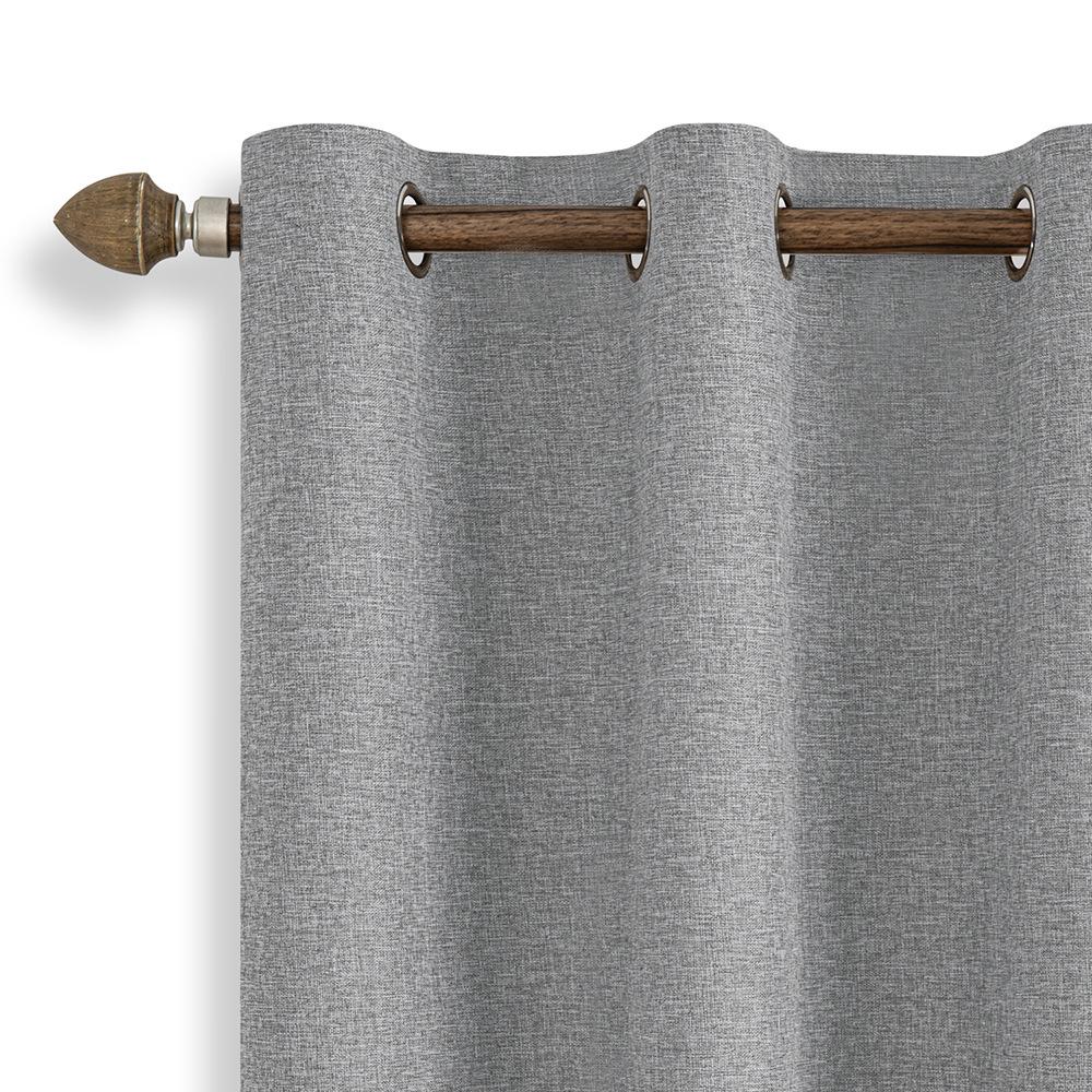 Dual-Sided Full Blackout Imitation Linen Curtains