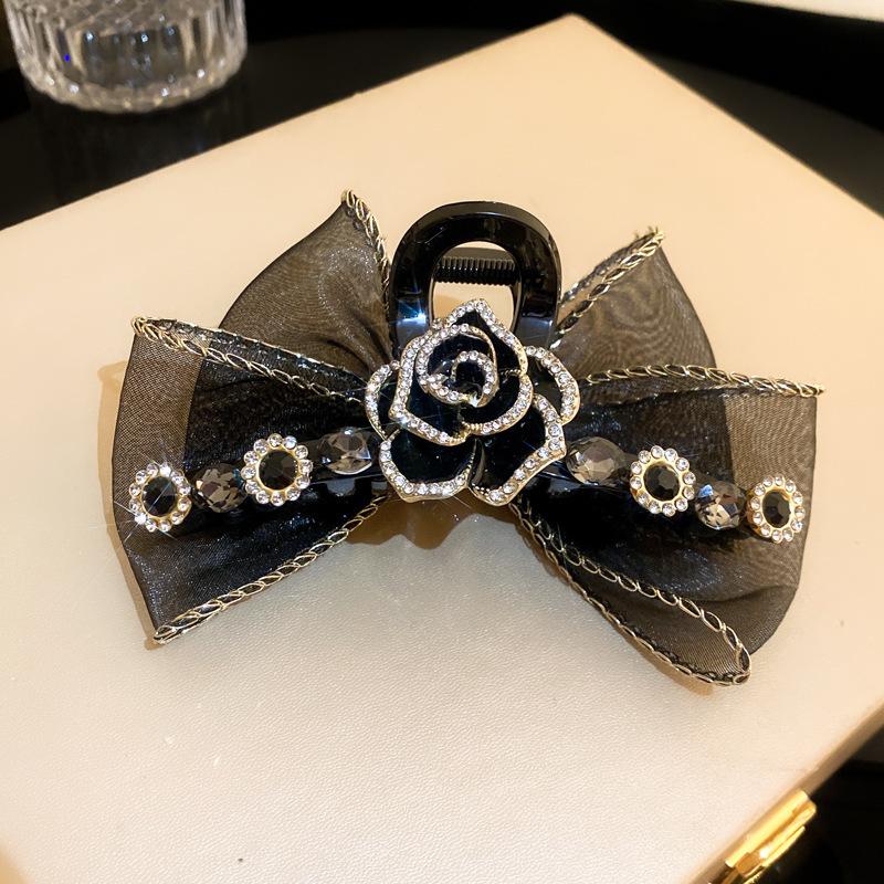 Big Large Satin Bow Ribbon Hair Clip Fashion Elegant Temperament Women Girls Ponytail Clip Ribbon Hair Clips Wedding Hair Accessories Gifts