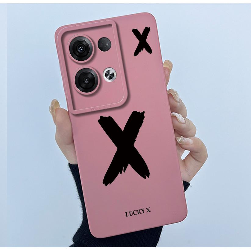 For OPPO Reno 8 Pro 5G Reno8 Reno8 Pro Plus Shockproof Phone Case Lucky Initial Letter Casing Silicone Soft Matte Back Cover