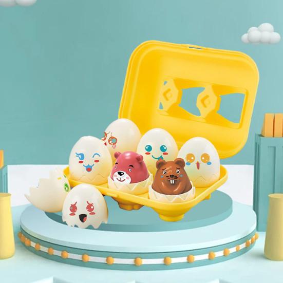 6Pcs Eggs Toy Montessori Dinosaur Matching Eggs Toy Educational Sensory Development Toy for Toddlers