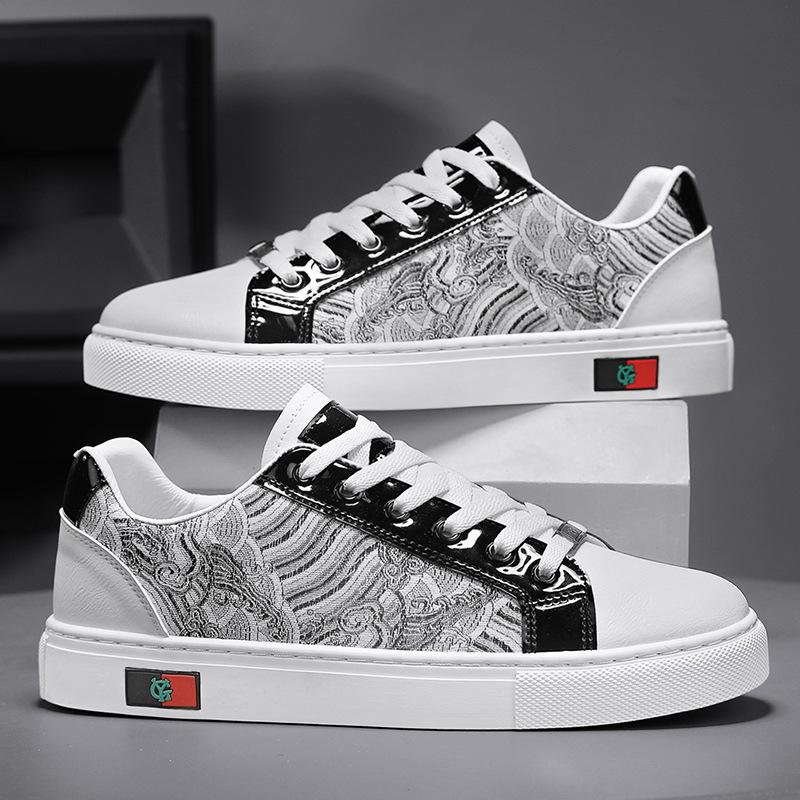 

Fashion Spring 2025 New Versatile Trendy Sneakers for Men Niche Korean Version Design White Versatile Comfortable Casual Sports Shoes 39 чёрный