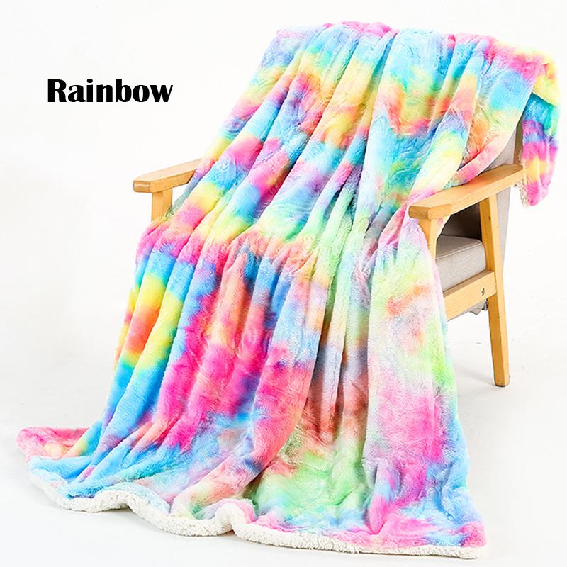 

Мягкие радужные плюшевые одеяла из искусственного меха, мягкие уютные теплые пушистые удобные одеяла S красный