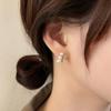 Women's Stud Fashion Cubic Silver Pin Earrings