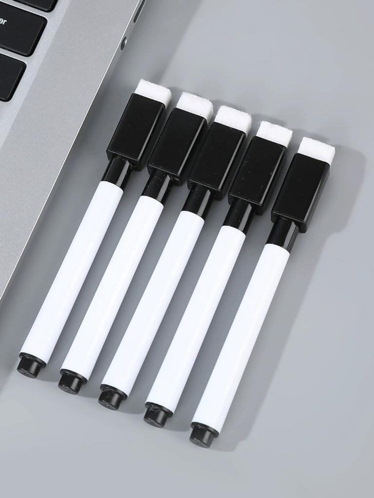 25/50Pcs Black Dry Erase Markers With Eraser Cap-Miniwhite Board Marker For Office School Supplies-Vastea