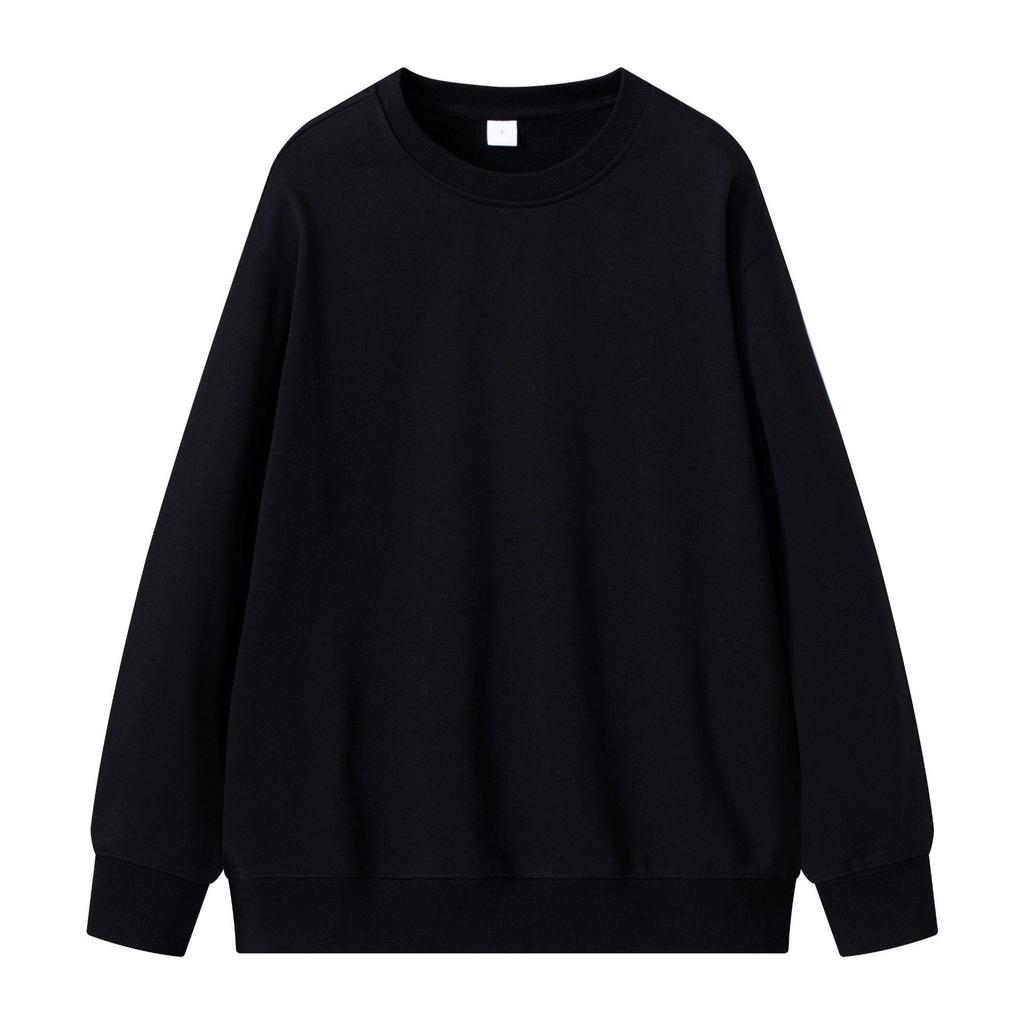 Unisex 430g Heavyweight Round Neck Sweatshirt - Solid Color, Basic Style, High-Quality Cotton Feel