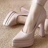 Fashion Small High-heeled Shoes Women's Platform 2025 Spring New One-word Buckle Strap Single Shoes
