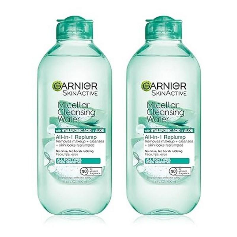 Garnier Hyaluronsäure Mizellenwasser Gesichtsreiniger und Make-up-Entferner 400ml, 2 Stück