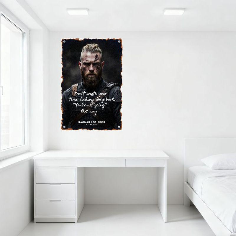 Ragnar Lothbrok Wikinger Metallblechschild Vintage Abgenutzt Zitat Wanddeko für Zuhause Bar Man Cave Club Pub