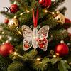 Festlicher Baumhänger Schmetterling Bargeldgeschenk-Schmuck, Weihnachts-Geldhalter mit dekorativen Aufdrucken, Acryl-Anhänger für überraschendes Schenken,