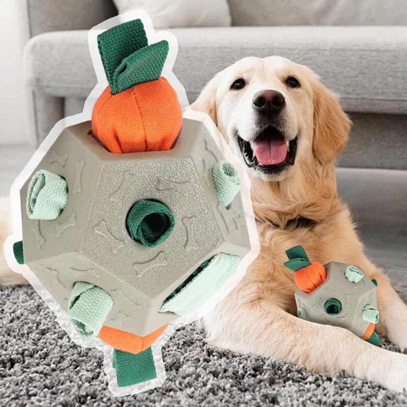 Food Dispensing Dog Toy Pet Treat Dispenser Aggressive Dog Chew Toys Small Medium Large Breeds Enrichment Ball With Squeak For