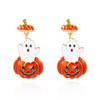 Gothic Ghost Earrings Dramatic Pumpkin Drop Earrings Halloween Pumpkin Earrings Lightweight For Gothic Fashion Festival Gift