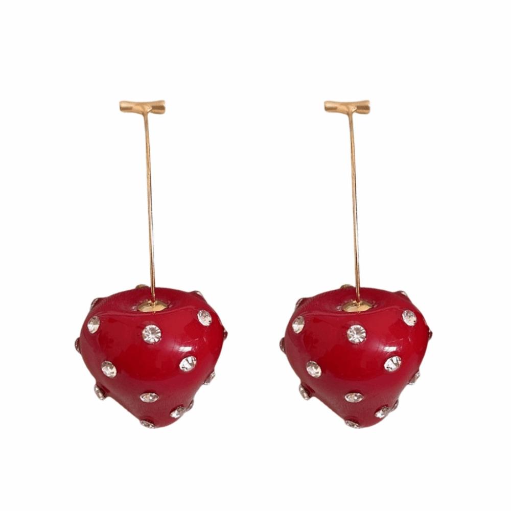 Rhinestone Chinese New Year Earrings Fashion Jewelry Red Drop Earrings  Wedding