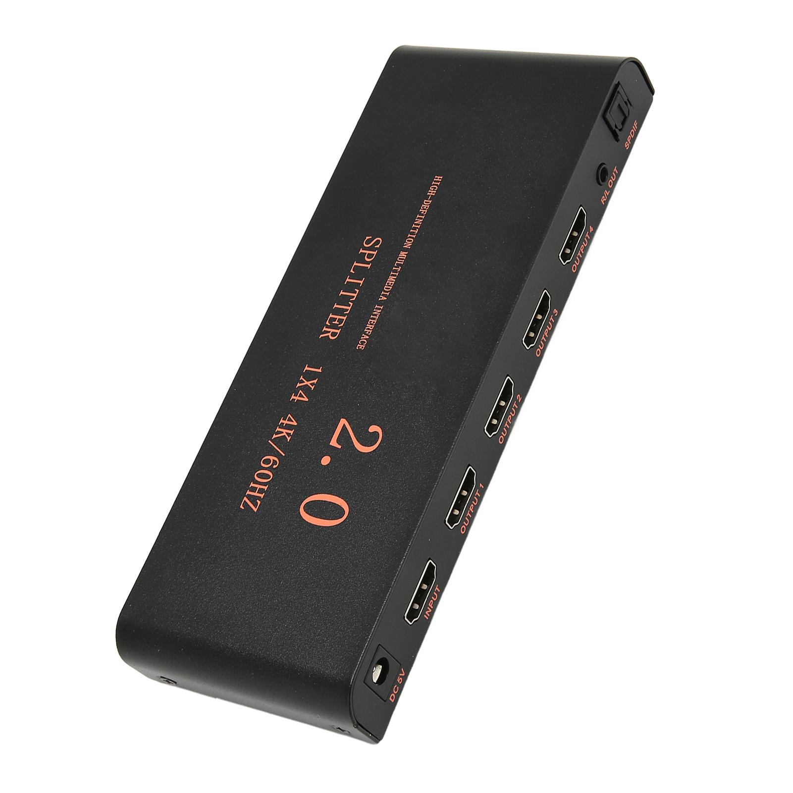 

1x4 HD Multimedia Interface Splitter 1 in 4 Out Full HD 3D AV Distributor Box for HD TV DVD Monitor EU Plug