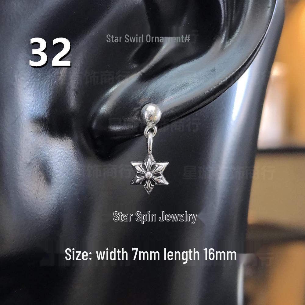 Cercei atârnători New Cross G-Dragon cu diamante colorate pentru bărbați și femei, Cupru alb, Argint thailandez, Ac din argint s925