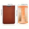 Pear Wood Double Sided Beard Comb Wide Fine Teeth Wooden Hair Styling Tool For Men Beard Care