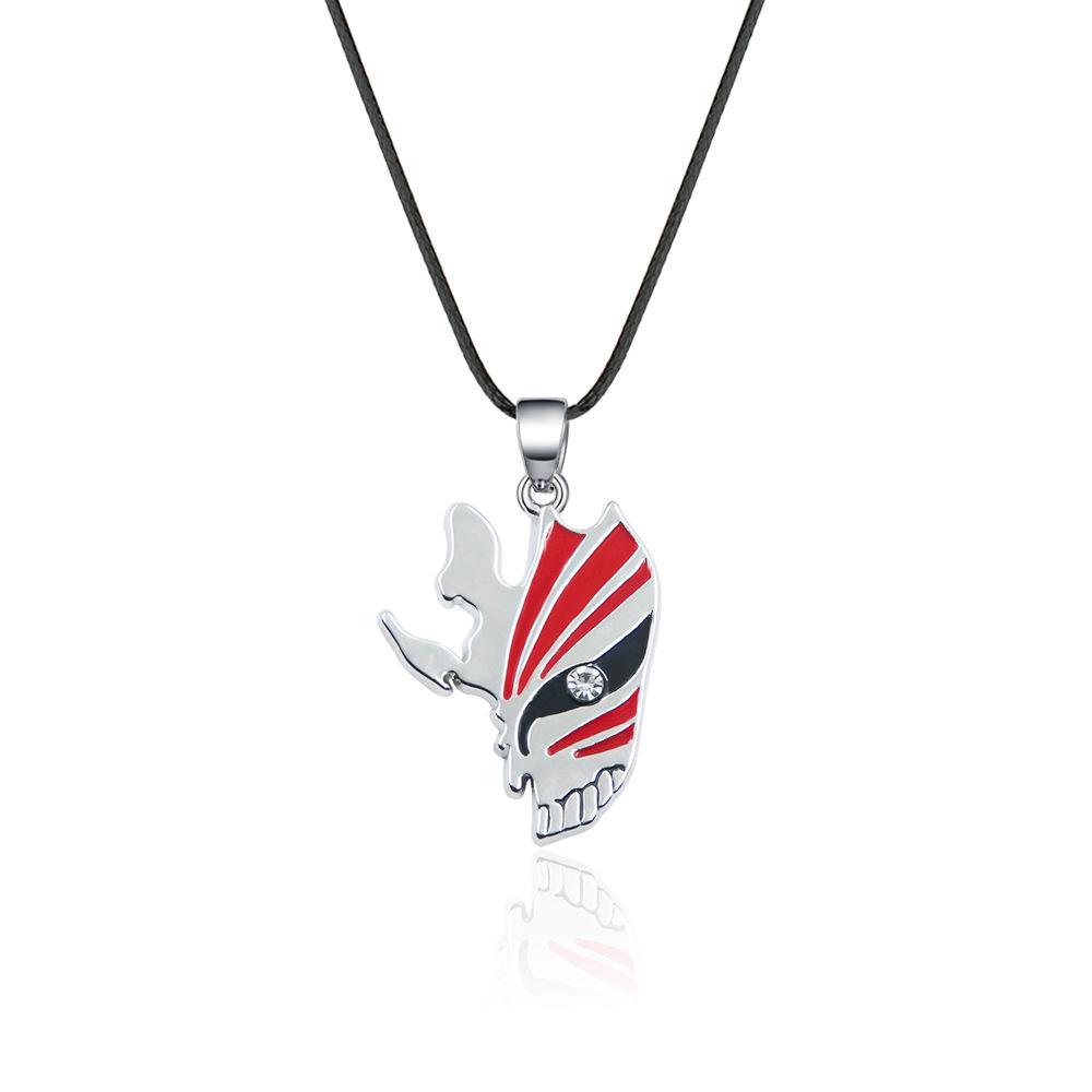 Anime BLEACH Kurosaki Ichigo False Mask Cosplay Necklace Keychain Grimmjow Necklace Cosplay Accessories Man Woman Jewelry Gifts