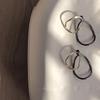 Korean Contrasting Geometric Oval Stud Earrings for Women - 925 Needle INS Trendy Style