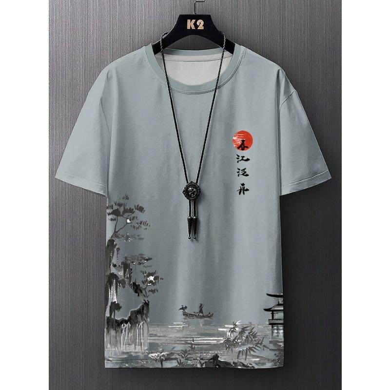 Fashion Splash Ink Graphic Printed T-shirt Clothing Large Size Short Sleeve T-shirts Top 2026 New Daily Casual Men's T Shirt