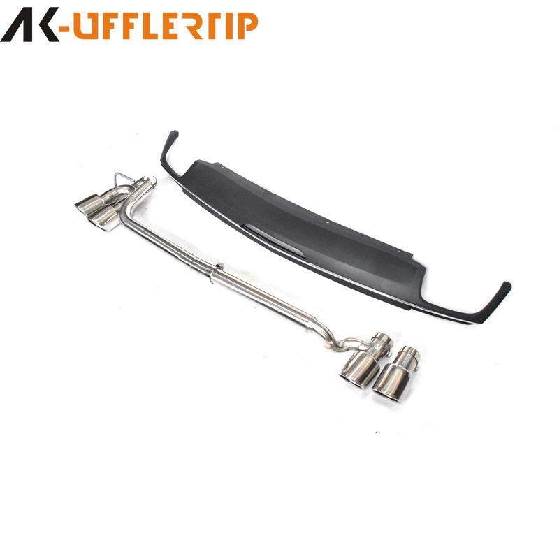 Compatible 16 Cadillac CT6 Upgrade: Four-Outlet Exhaust Pipe & Rear Lip Tail Throat for 28T to 40T Enhancement