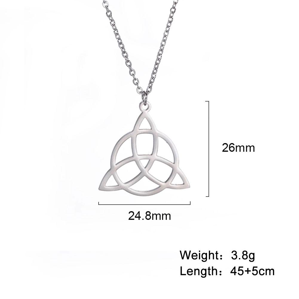 Lucktune Triquetra Witch Knot Pendant Necklace Stainless Steel Irish Celtics Knot Amulet for Women Couple Jewelry