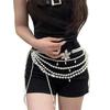 Fashionable Imitation Pearls Flower Waist Chain Belt Imitation Pearls Texture Perfect for Enhancing Party Outfits