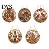 Christmas Tree Hanging Accessories Rhinestone Painting Suncatcher Kit, Round DIY Decor Plastic Baubles for Home, Craft Pendant Holiday Party