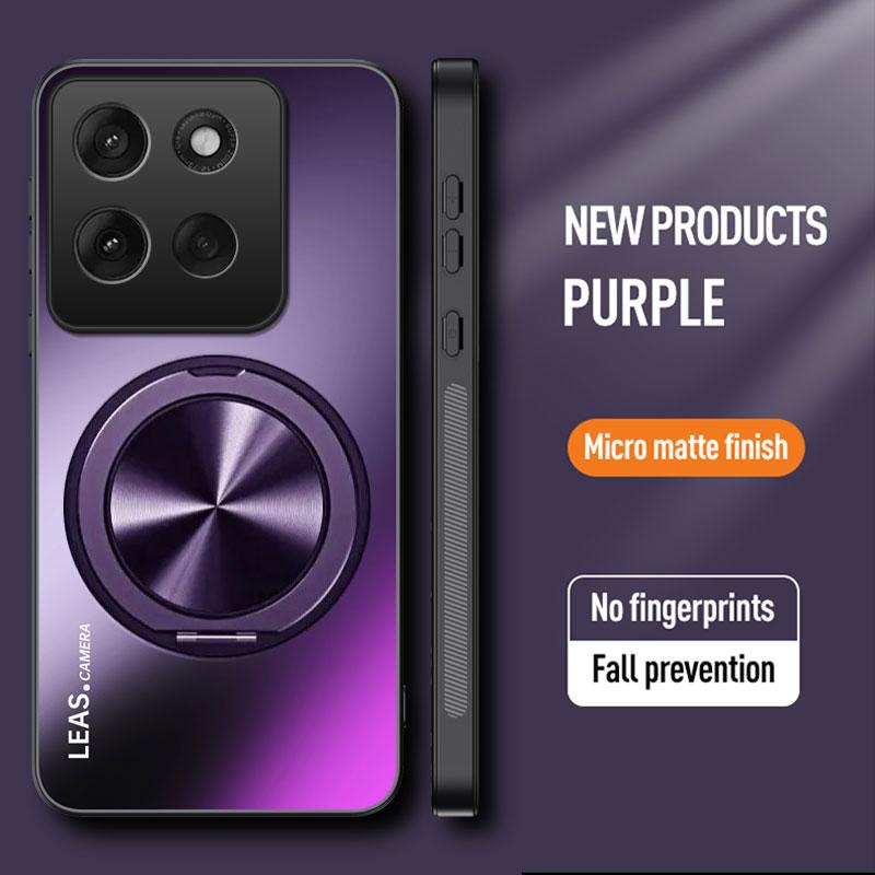 

Магнитный чехол для Motorola Moto G56 G86 Power G96 Матовый Противоударный 360° Вращающийся Держатель-Кольцо Жесткий Чехол для Moto G86 G56 Funda Motorola Moto G56 фиолетовый