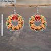 2 Pairs Fashion Christmas Acrylic Earrings for Women Classic Christmas Tree Christmas Hat Acrylic Earrings Creative Cookies Men Dangle Earrings