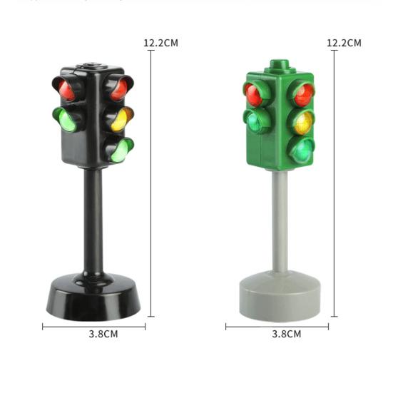 Mini Traffic Signs Road Light Block with Sound LED Children Safety Education Toy