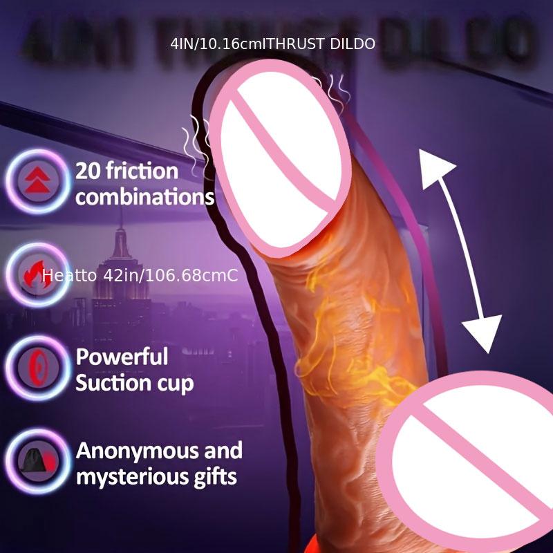 Telescopic Vibrator Dildo Anal Vaginal Masturbation Adult Games Female Erotic Dick Sex Toys Sex Machines Realistic Heated Penis