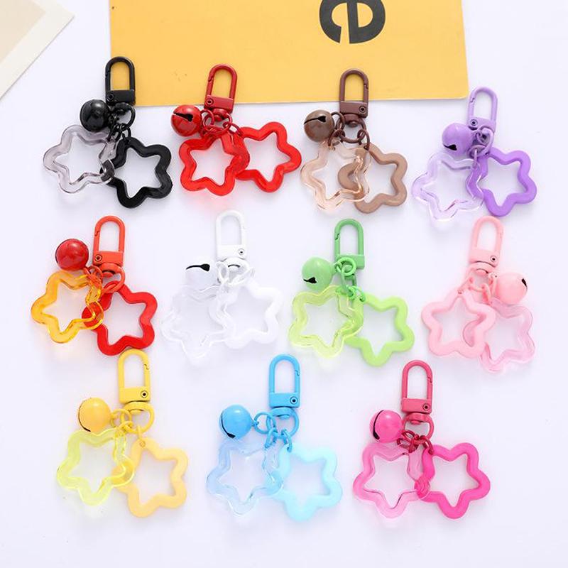 1 buc stele cu cinci colțuri clopot pandantiv breloc culoare bomboane geantă breloc bijuterii pentru femei fată mașina agățat breloc suport