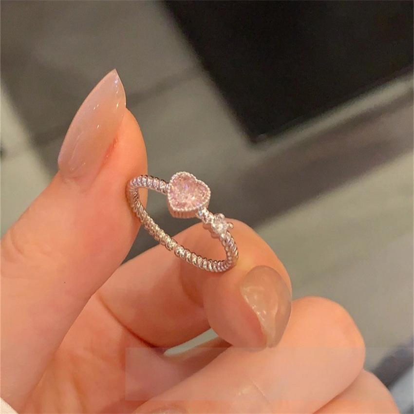 Over 120 Styles Korean style zircon diamond ring women's 925 sterling silver spring and summer niche light luxury high-end index finger ring open ring