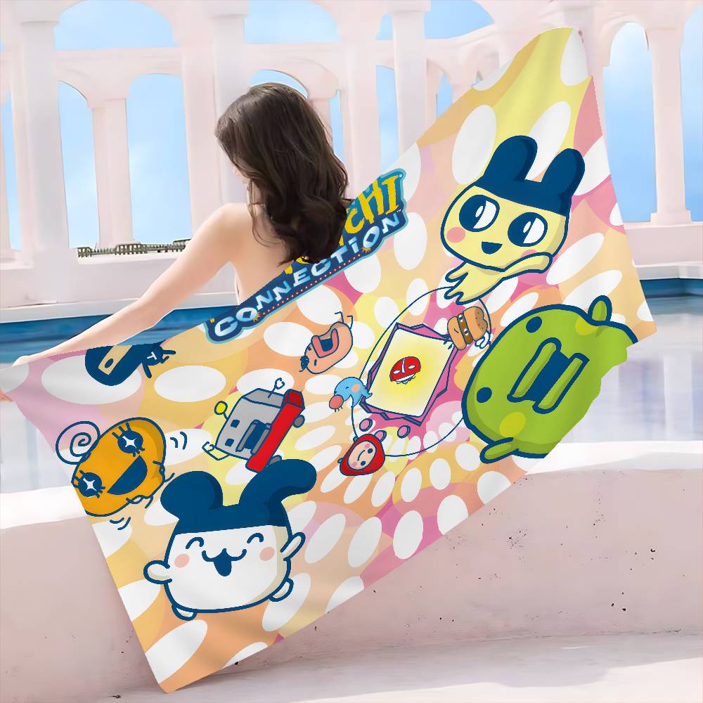 Classic T-Tamagotchi Cut Friend Game  Bath Towel Microfiber Soft Water Absorbing Breathable For Girl Kids Decorative Beach Towel