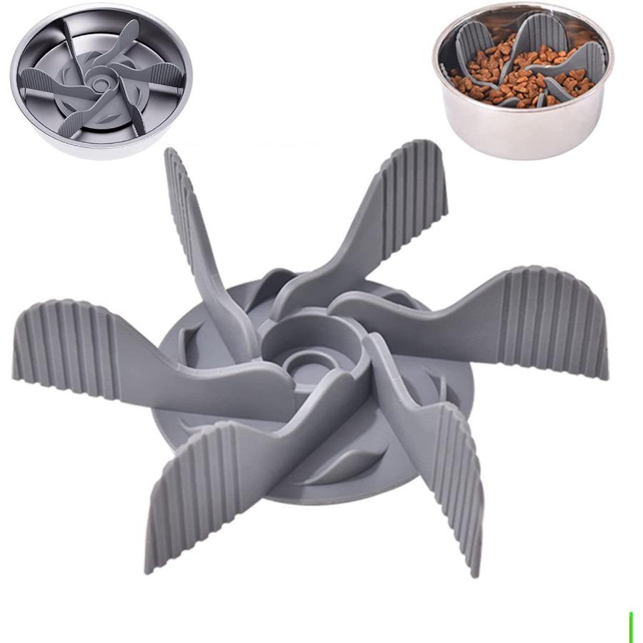 

Pet Feeder Plugin Powerful Suction Cup Slow Food Anti Choking Bowl Convenient Easy Clean Extended Dogs Eating Time Pet Supplies серый