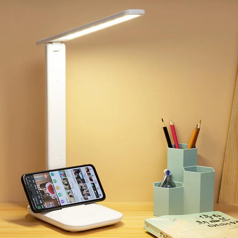 Foldable Table Lamp Led Desk Lamp 3 Type Stepless Dimmable Touch Bedside Reading Eye Protection Night Light USB Plug In Style