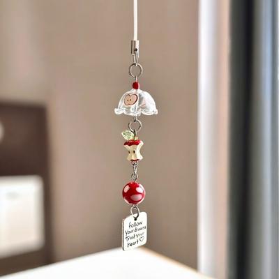 1 Piece Lucky Retro Japanese Wind Bell Phone Charm Sweet Fruit  Scrapbook Pendant Cute Phone Lanyard Phone Accessories